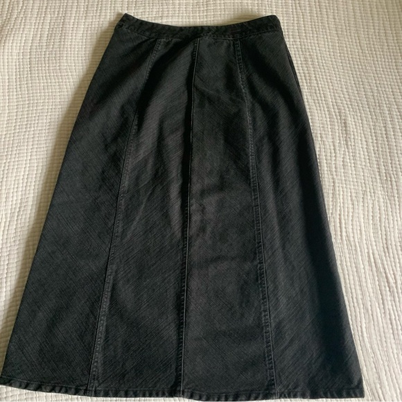 Vintage Covington Black Denim Paneled Maxi Skirt Sz 12 - Picture 3 of 7